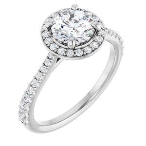 14K White Gold 6.5 mm Round 1/3 CTW Diamond Halo-Style Engagement Ring. 123316:608:P