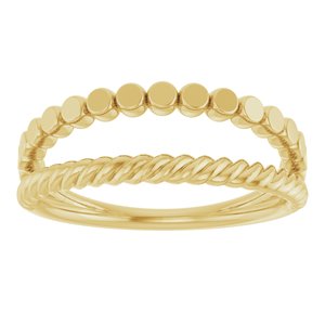 14K Yellow Gold Negative Space Rope Ring