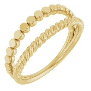 14K Yellow Gold Negative Space Rope Ring