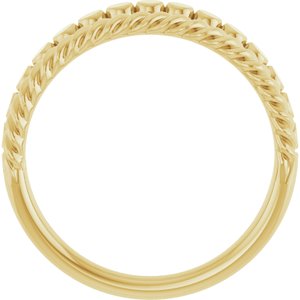 14K Yellow Gold Negative Space Rope Ring