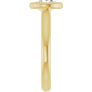 14K Yellow Gold 7 mm Round Bezel-Set Solitaire Engagement Ring. 122939:226:P