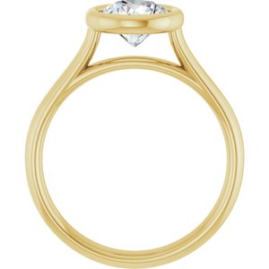 14K Yellow Gold 7 mm Round Bezel-Set Solitaire Engagement Ring. 122939:226:P