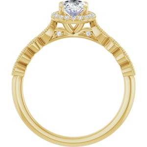 14K Yellow Gold 7x5 mm Oval Halo-Style Engagement Ring. 123385:361:P
