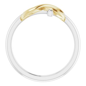 14K White/Yellow Gold Infinity-Inspired Cross Ring