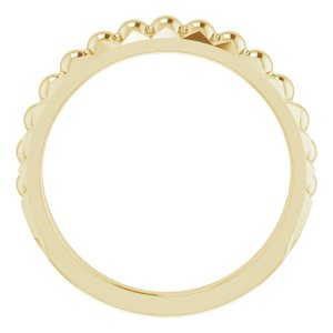 14K Yellow Gold Beaded & Geometric Stacked Ring