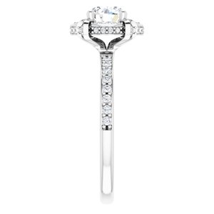 14K White Gold 5.8 mm Round 1/4 CTW Diamond Hidden Halo-Style Accented Engagement Ring. 123494:600:P