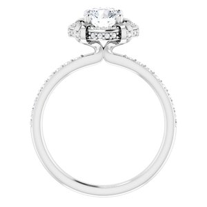 14K White Gold 5.8 mm Round 1/4 CTW Diamond Hidden Halo-Style Accented Engagement Ring. 123494:600:P