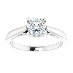 14K White Gold 5.8 mm Round .08 CTW Diamond Hidden Halo-Style Engagement Ring. 123552:604:P