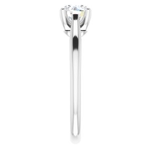 14K White Gold 5.8 mm Round .08 CTW Diamond Hidden Halo-Style Engagement Ring. 123552:604:P