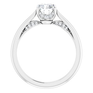 14K White Gold 5.8 mm Round .08 CTW Diamond Hidden Halo-Style Engagement Ring. 123552:604:P
