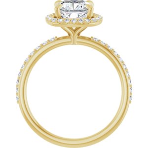 14K Yellow Gold 7 mm Cushion Halo-Style Engagement Ring. 123333:511:P