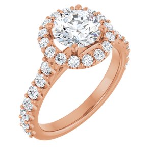 14K Rose Gold 7 mm Round 5/8 CTW Diamond Halo-Style Accented Engagement Ring. 122804:1332:P