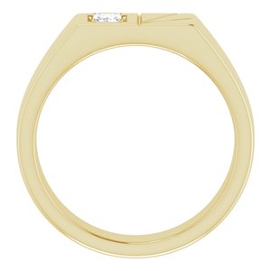 14K Yellow Gold 5x3 mm Emerald Men's Ring. 9848:511:P