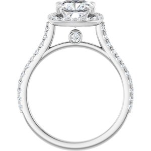 14K White Gold 7 mm Cushion Halo-Style Engagement Ring. 122870:615:P