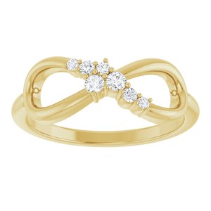 14K Yellow Gold 1/8 CTW Diamond Infinity-Inspired Ring