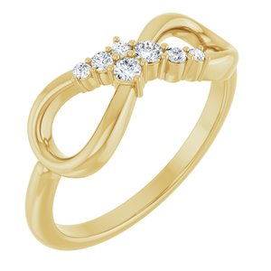 14K Yellow Gold 1/8 CTW Diamond Infinity-Inspired Ring