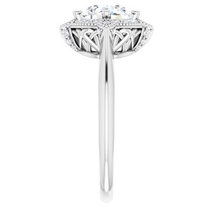 14K White Gold 7 mm Round 1/6 CTW Diamond Halo-Style Engagement Ring. 123236:612:P