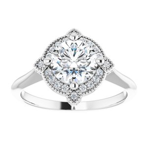 14K White Gold 7 mm Round 1/6 CTW Diamond Halo-Style Engagement Ring. 123236:612:P