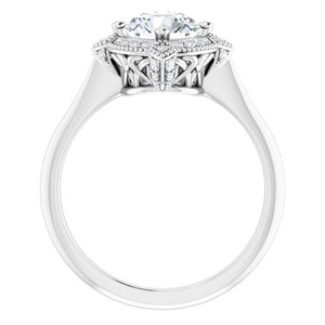 14K White Gold 7 mm Round 1/6 CTW Diamond Halo-Style Engagement Ring. 123236:612:P