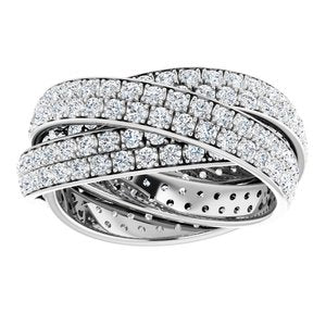 14K White Gold 3 1/3 CTW Diamond 3-Piece Rolling Eternity Band. 652826:601:P