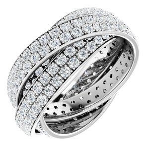 14K White Gold 3 1/3 CTW Diamond 3-Piece Rolling Eternity Band. 652826:601:P