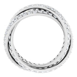 14K White Gold 3 1/3 CTW Diamond 3-Piece Rolling Eternity Band. 652826:601:P