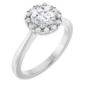 14K White Gold 6.5 mm Round 1/6 CTW Diamond Halo-Style Engagement Ring. 123920:608:P