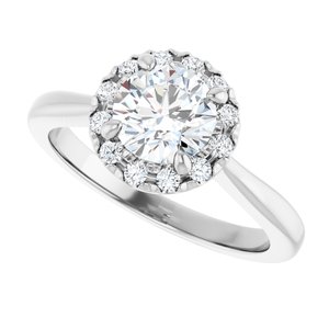 14K White Gold 6.5 mm Round 1/6 CTW Diamond Halo-Style Engagement Ring. 123920:608:P