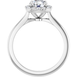 14K White Gold 6.5 mm Round 1/6 CTW Diamond Halo-Style Engagement Ring. 123920:608:P