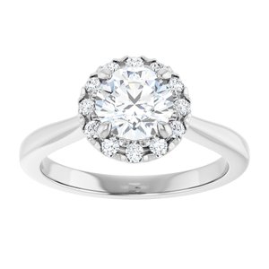 14K White Gold 6.5 mm Round 1/6 CTW Diamond Halo-Style Engagement Ring. 123920:608:P