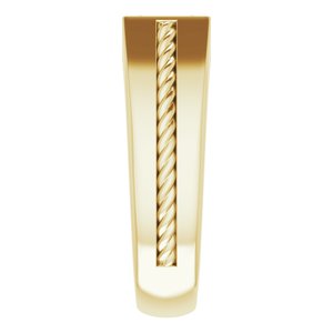 14K Yellow Gold 5 x 3 mm Emerald Men's Band. 9857:421:P