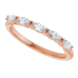 14K Rose Gold 1/3 CTW Diamond Anniversary Band. 123843:LG6074:P
