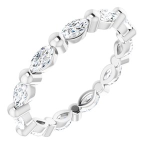 14K White Gold 7/8 CTW Diamond Eternity Band. 123623:60009:P