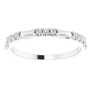14K White Gold 1/8 CTW Diamond Anniversary Band. 124069:600:P