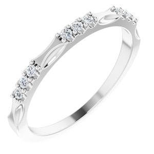 14K White Gold 1/8 CTW Diamond Anniversary Band. 124069:600:P