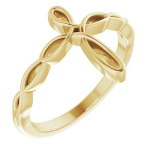 14K Yellow Gold Cross Ring