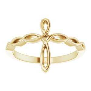 14K Yellow Gold Cross Ring