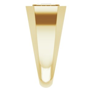 14K Yellow Gold 7x5 mm Emerald Men's Ring. 9855:646:P