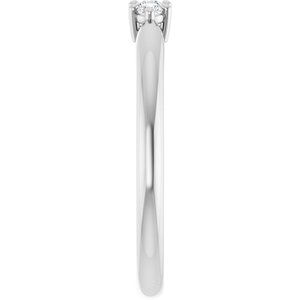 14K X1 White Gold  2 mm Round Anniversary Band. 124031:152:P