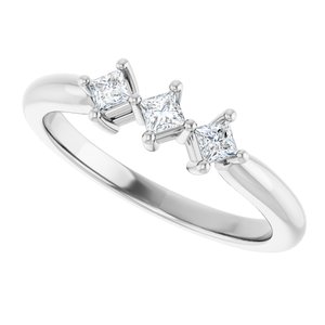 14K White Gold  2.25 mm Square Anniversary Band. 124031:660:P