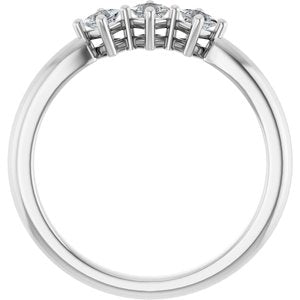 14K White Gold  2.25 mm Square Anniversary Band. 124031:660:P