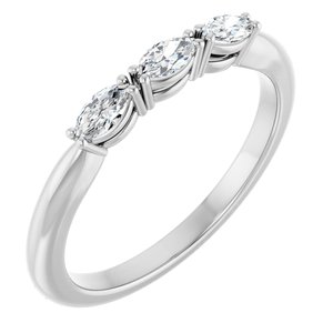 14K White Gold 1/4 CTW Marquise Anniversary Band. 124031:60013:P