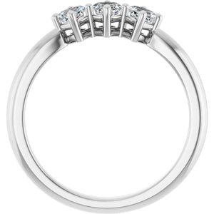 14K White Gold  2.6 mm Asscher Anniversary Band. 124031:540:P