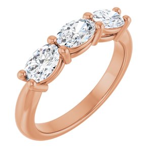 14K Rose Gold  6x4 mm Oval Anniversary Band. 124031:419:P