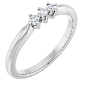 14K X1 White Gold  2 mm Round Anniversary Band. 124031:152:P