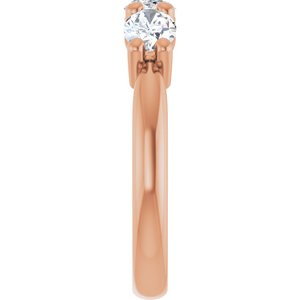 14K Rose Gold  6x4 mm Oval Anniversary Band. 124031:419:P