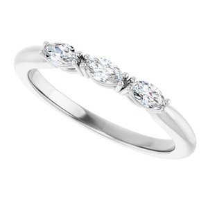 14K White Gold 1/4 CTW Marquise Anniversary Band. 124031:60013:P