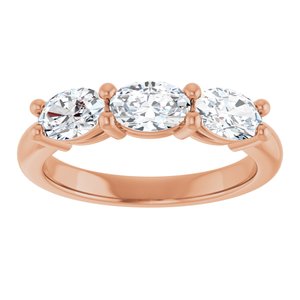 14K Rose Gold  6x4 mm Oval Anniversary Band. 124031:419:P