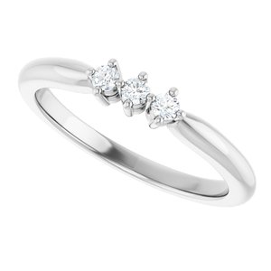 14K X1 White Gold  2 mm Round Anniversary Band. 124031:152:P