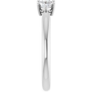 14K White Gold  2.25 mm Square Anniversary Band. 124031:660:P